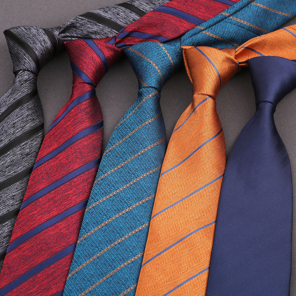 Silk Tie Striped - ビジネスカジュアル大 8 センチメートルメンズネクタイファッションネクタイクラシックメンズストライプ結婚式職場ネクタイジャカード織ポリエステルシルク
