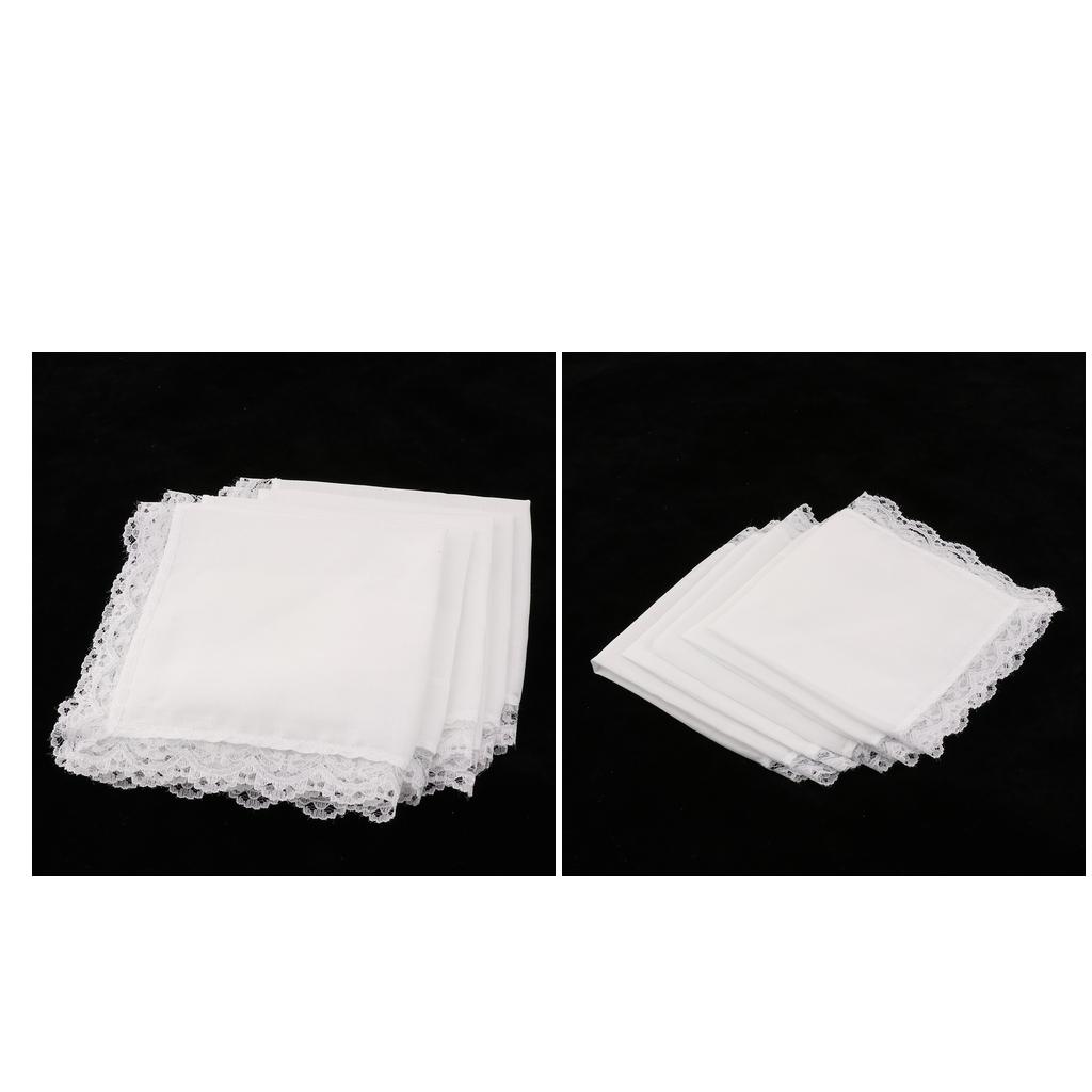 Handkerchief Cotton Men - 白い綿のハンカチ、ヴィンテージ風レースのポケットチーフ。結婚式やパーティー、普段使いに。男性にも女性にも。