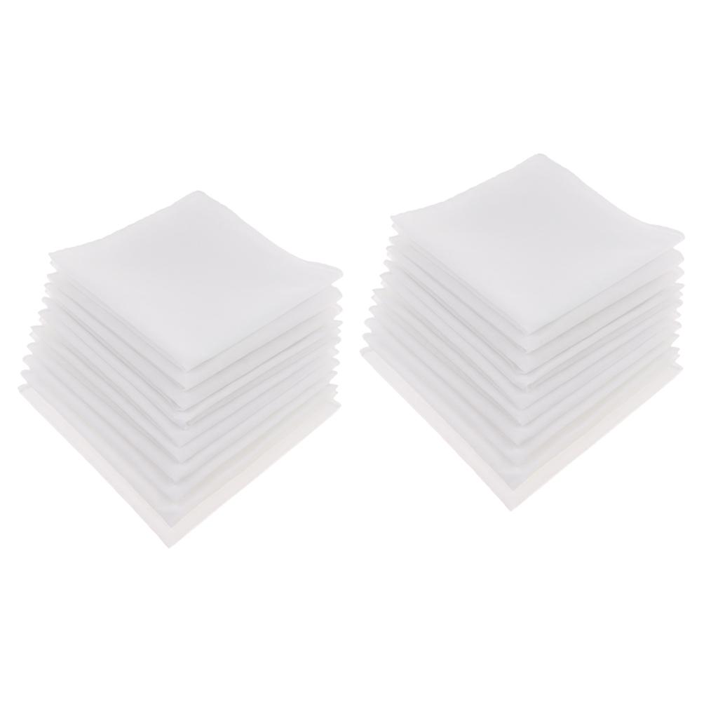 Handkerchief Cotton Men - 白い綿製ハンカチセット。無地でシンプルなデザイン。男性、女性、赤ちゃん、結婚式、家族へのギフトに最適。多用途に使えるハンカチ。