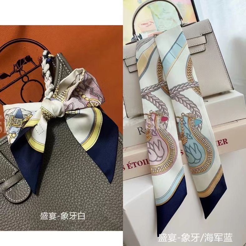 新しいロングサドルスカーフ模擬シルクヘッドバンドファッション - Face Scarf Mask のレビューと価格