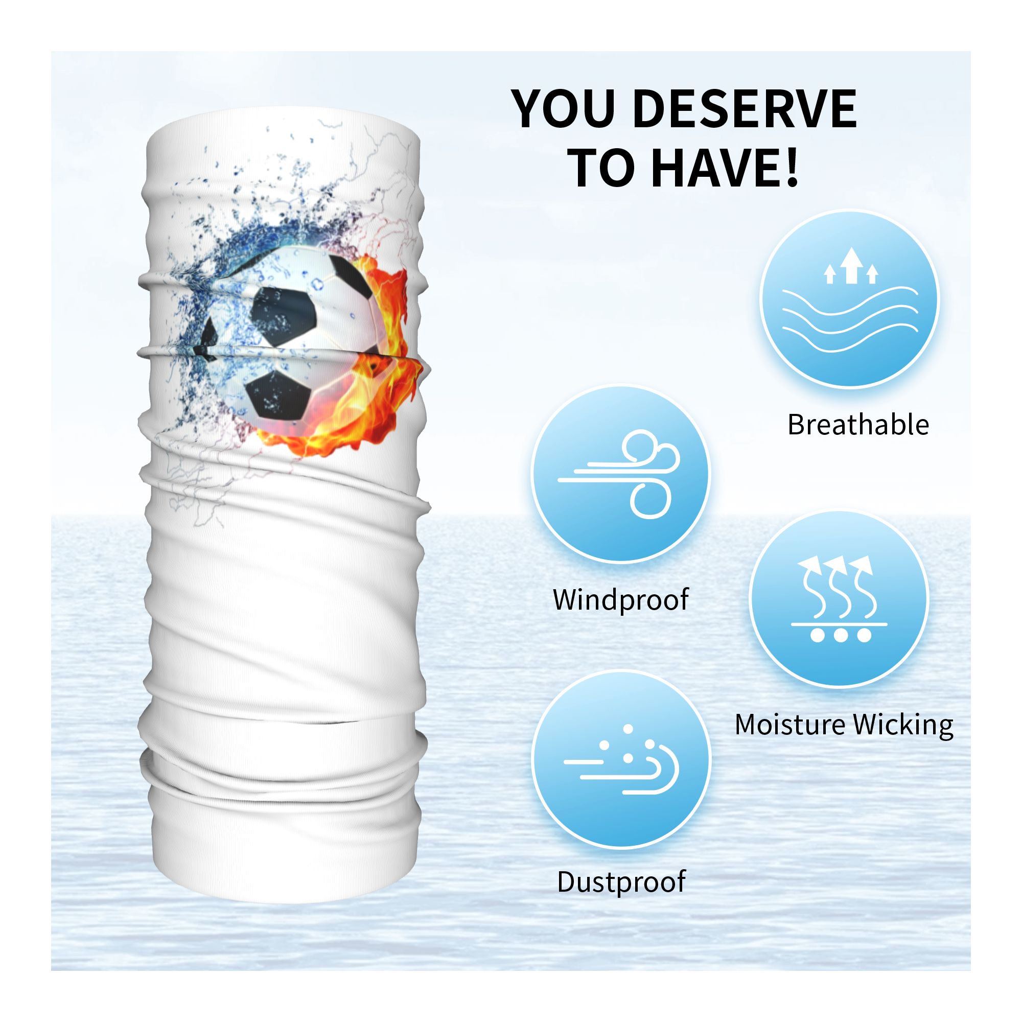 カスタムファイヤーフットボール柄冬用ヘッドバンドネックウォー - Neck Warmer Tube のレビューと価格