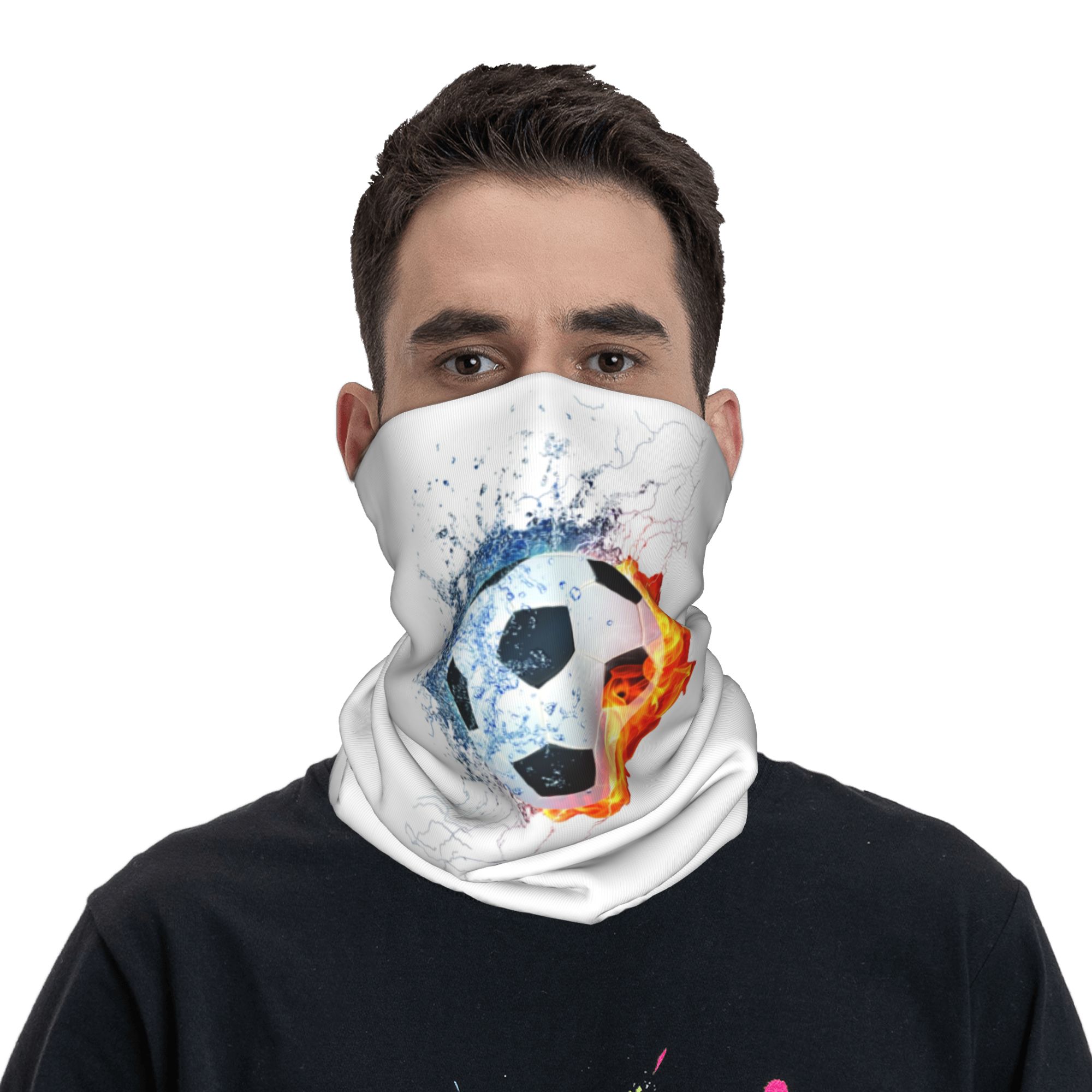 カスタムファイヤーフットボール柄冬用ヘッドバンドネックウォー - Neck Warmer Tube のレビューと価格