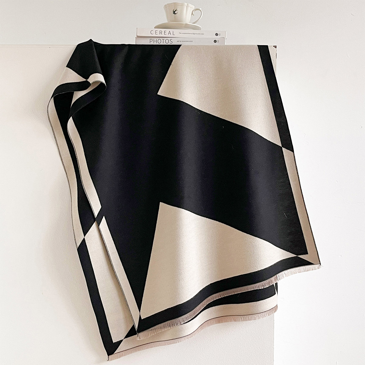 女性用、カシミヤ風素材のフリンジ付き厚手の暖かいショール、リ - Pashmina Wrap Large のレビューと価格