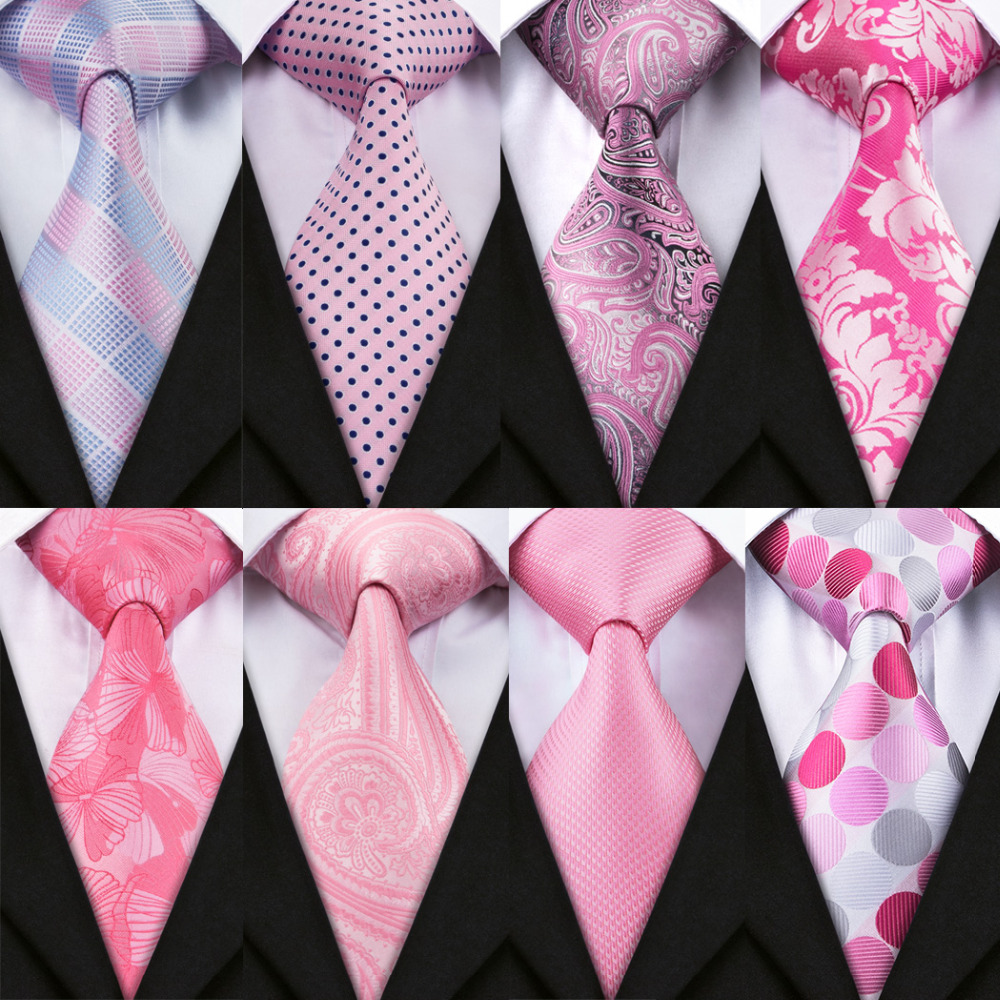 Barry.wang-男性用のピンクのネクタイのセット,結婚 - Silk Tie Striped のレビューと価格