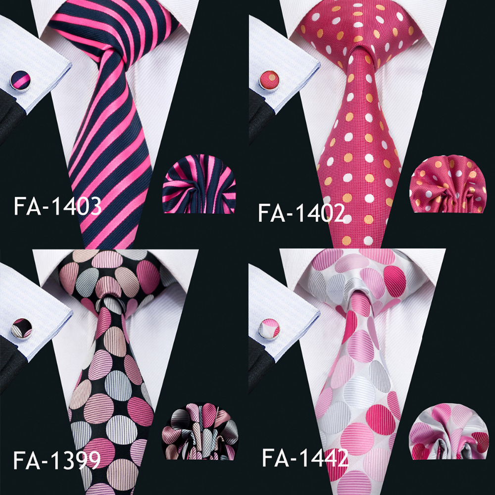 Barry.wang-男性用のピンクのネクタイのセット,結婚 - Silk Tie Striped のレビューと価格