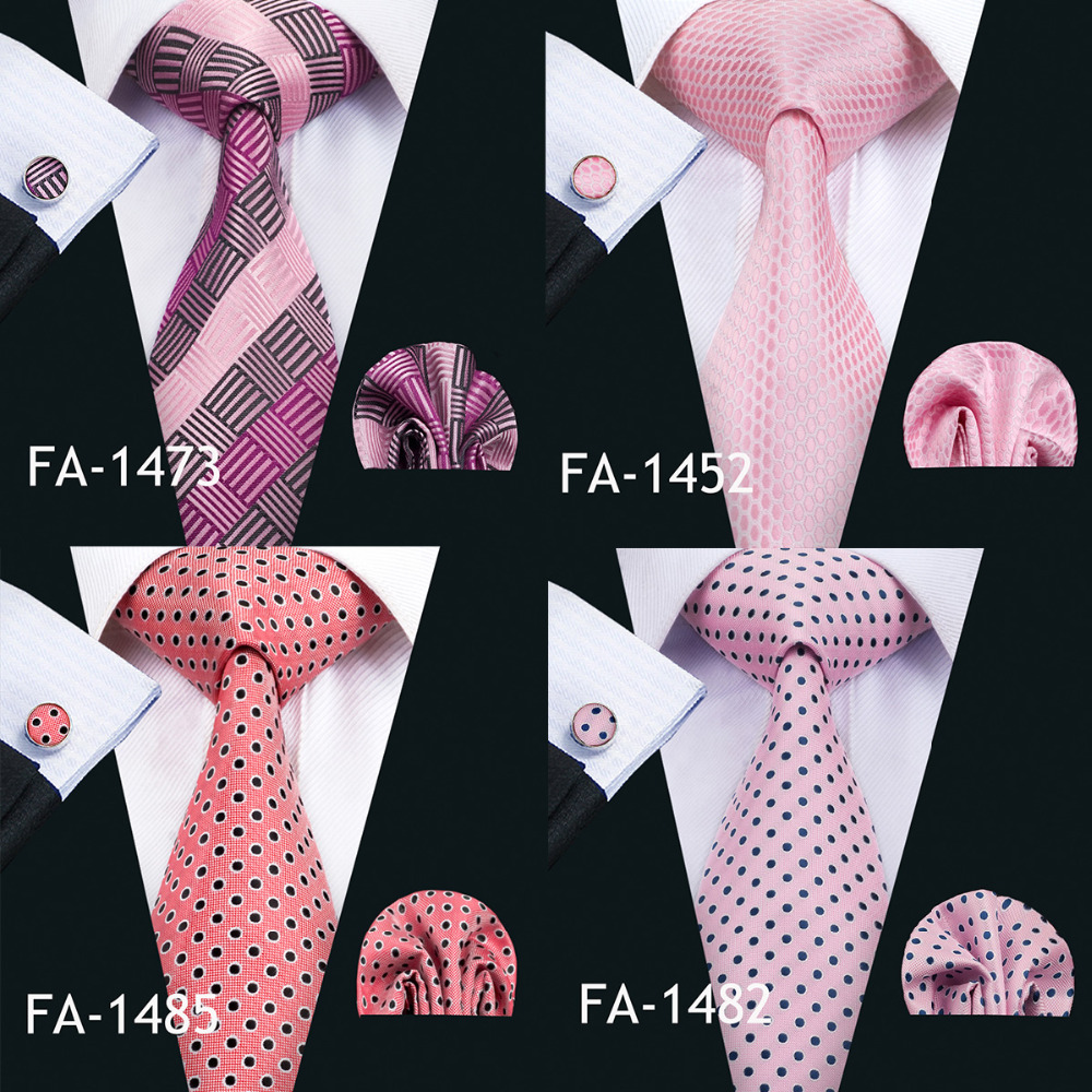 Barry.wang-男性用のピンクのネクタイのセット,結婚 - Silk Tie Striped のレビューと価格