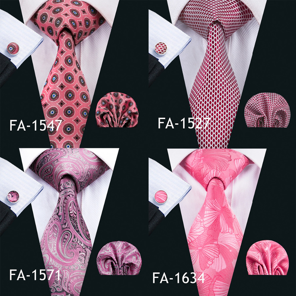 Barry.wang-男性用のピンクのネクタイのセット,結婚 - Silk Tie Striped のレビューと価格