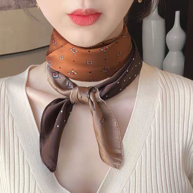 新ファッションゼブラプリントスクエアスカーフソフトサテン薄い - Scarf Silk Square のレビューと価格