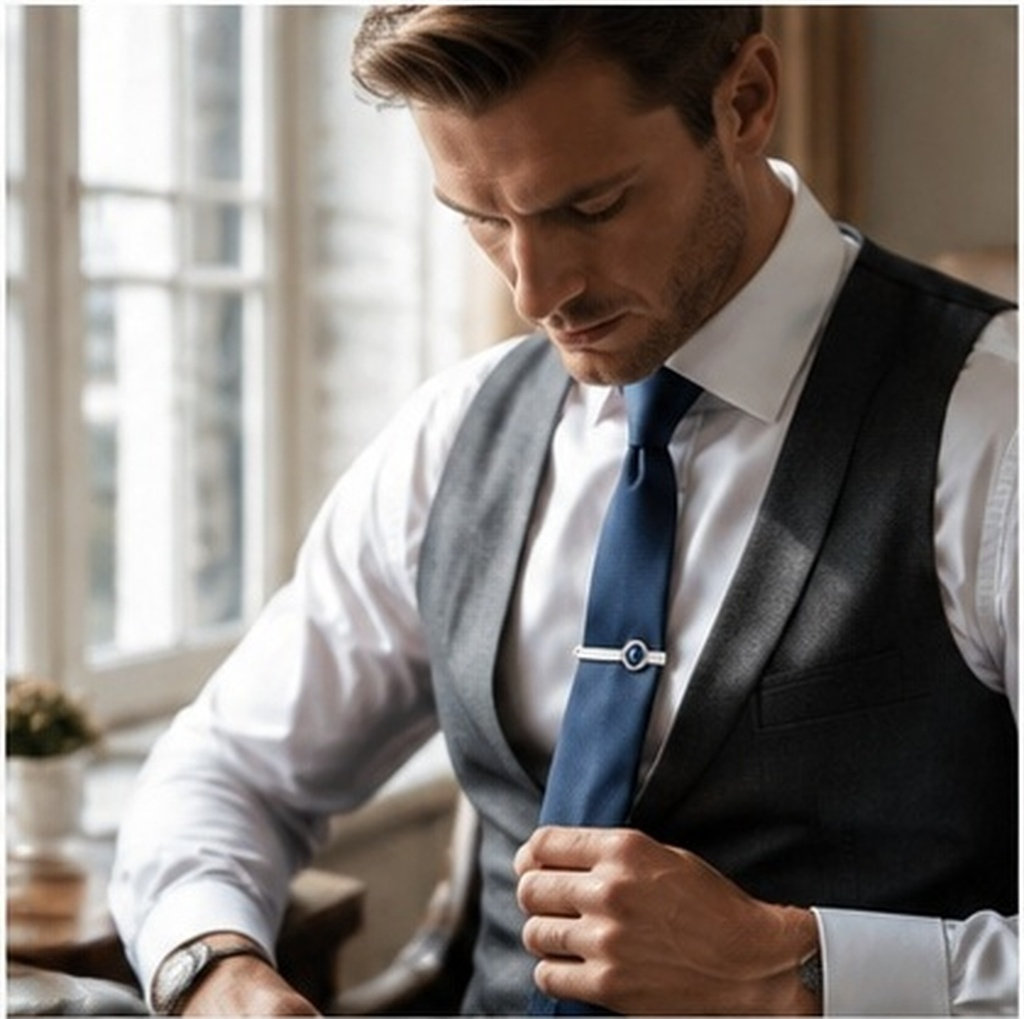 メンズ用ネクタイクリップ2個セット。ステンレス製で光沢があり - Tie Bar Set Gift のレビューと価格